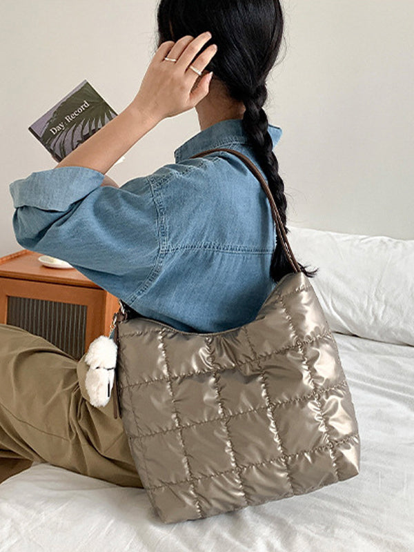 Buckle Split-Joint Padded Tote Bags Handbags