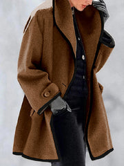 Buttoned Long Sleeves Stand Collar Outerwear Coats