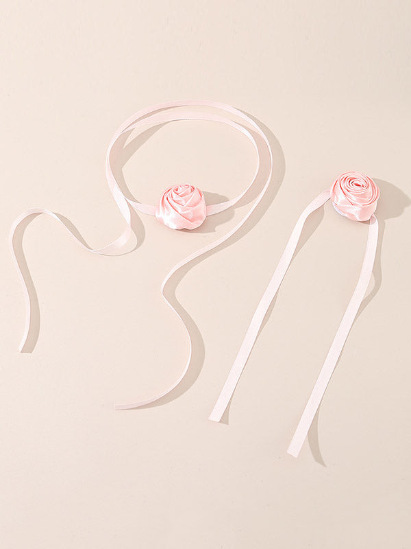 Solid Color Three-Dimensional Flower Necklaces Accessories Bracelet Accessories