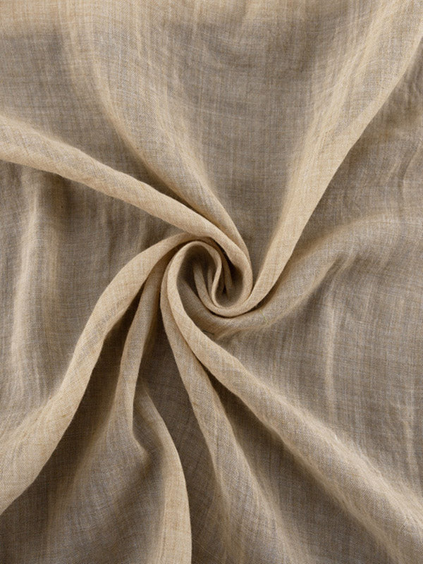 See-Through Solid Color Split-Side Tied Waist Loose Three-Quarter Sleeves V-Neck Midi Dresses