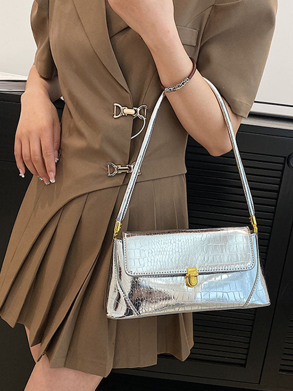 Crocodile Pattern Zipper Handbags