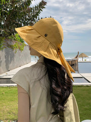 Bowknot Pleated Split-Joint Sun Hat Fisherman Hat