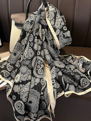 Chic Printed Silk Imitation Warm Shawl&Scarf