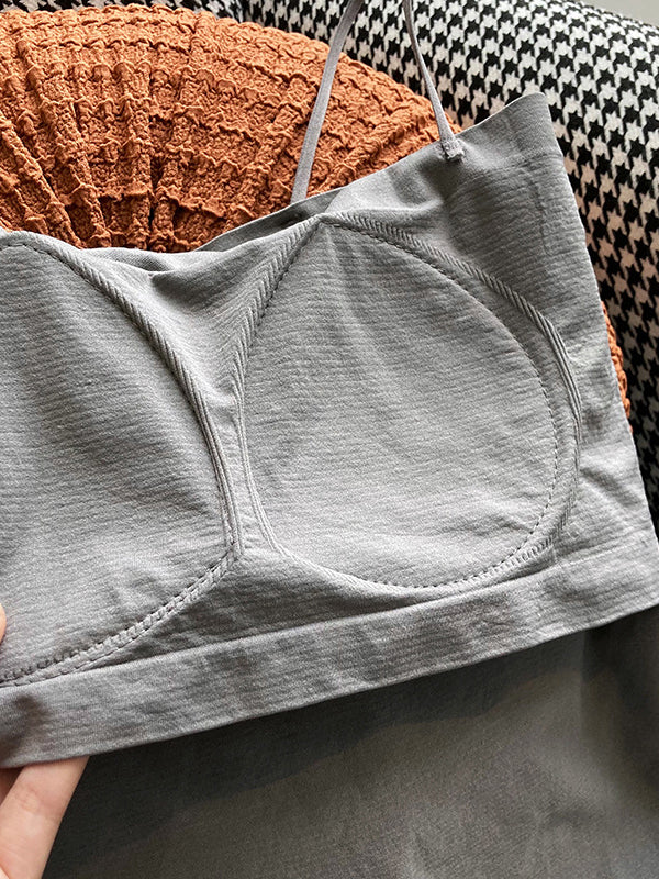 Simple Casual Solid Color Spaghetti-Neck Vest Top