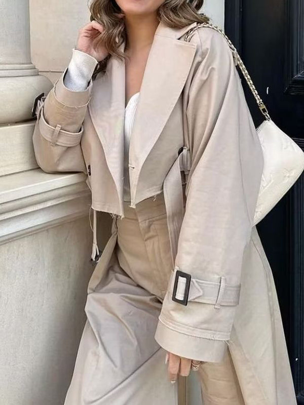 Split-Joint Long Sleeves Loose Lapel Jackets
