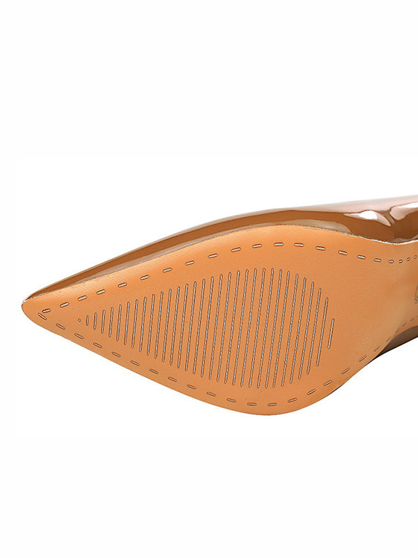 Solid Color Split-Joint Scarpin Salto Pumps