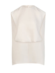 Hollow Solid Color Split-Joint High-Low Loose Round-Neck Vest Top