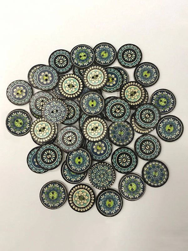 Plain Color Pattern Wooden Round Button