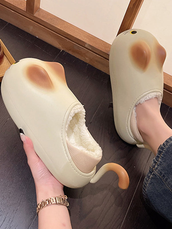 Round-Toe Split-Joint Slippers Platform Shoes