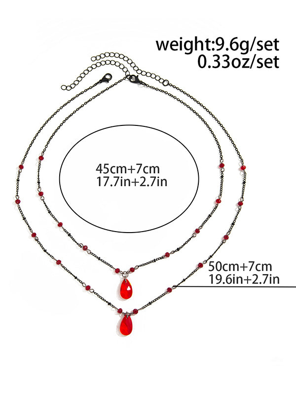 Double Layered Geometric Necklaces Accessories