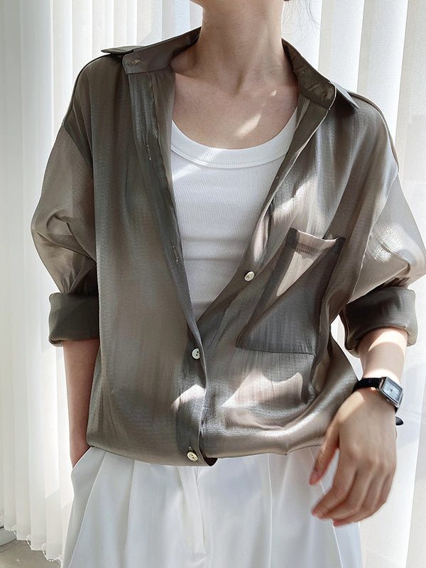 Original Simple Casual Solid Color Sun-Protection Blouse