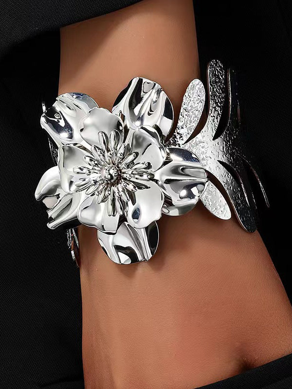 Flower Shape Hollow Solid Color Bracelet Accessories