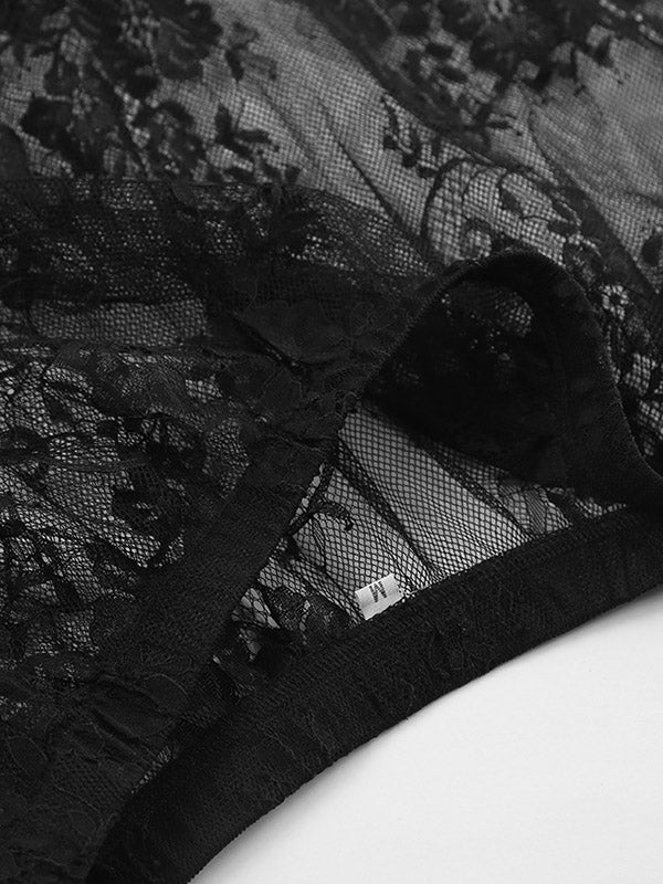 Gauze Pleated See-Through Split-Joint A-Line High Waisted Skirts