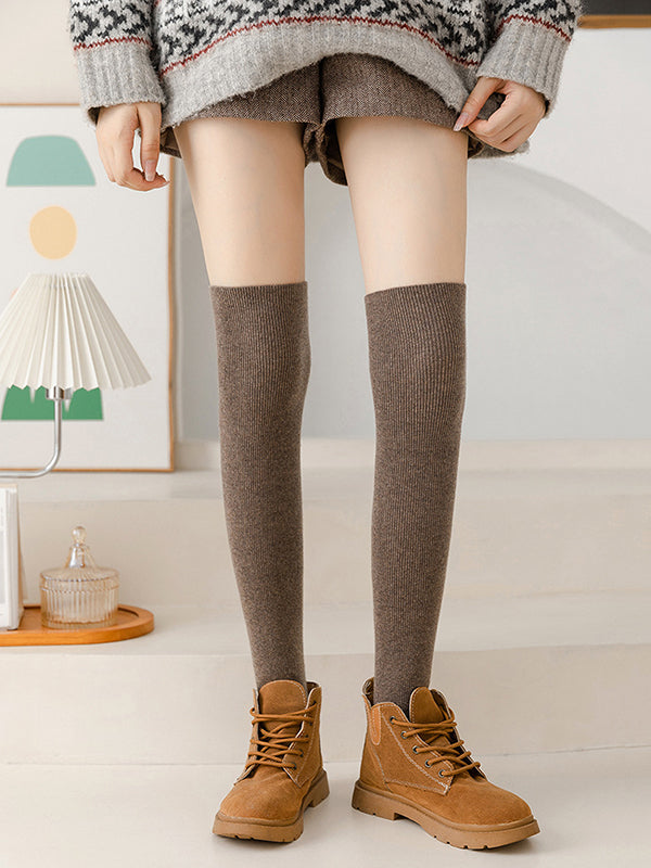 Casual Keep Warm Solid Color Leg Warmers Accessories