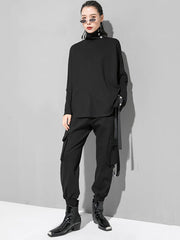 Original Solid Stand Collar T-Shirts Tops