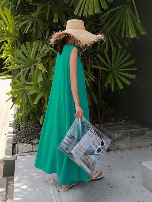 Casual Cotton Sleeveless Long Dress