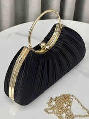 Chains Lock Pleated Evening Bags & Clutches Crossbody Bags