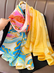 Contrast Color Printed Sun-Protection Shawl&Scarf