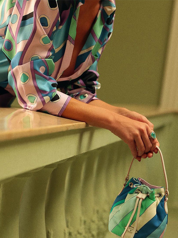 Printed Buttoned Lapel Blouses&Shirts Tops + Bodycon High Waisted Skirts Bottom Two Pieces Set