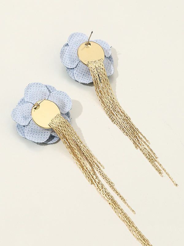 Flower Shape Tasseled Earrings Accessories