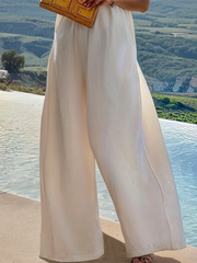 Solid Color Loose Sleeveless One-Shoulder Jumpsuits