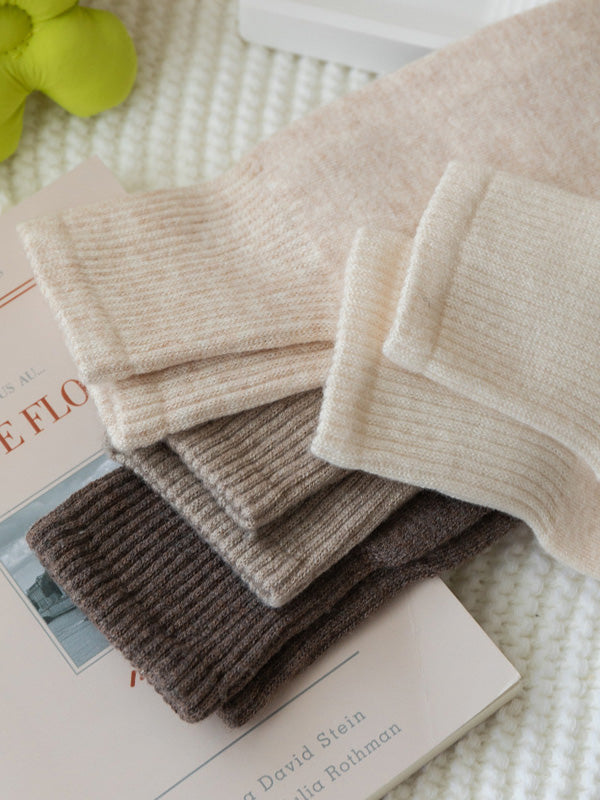 Casual Breathable Solid Color Socks Accessories