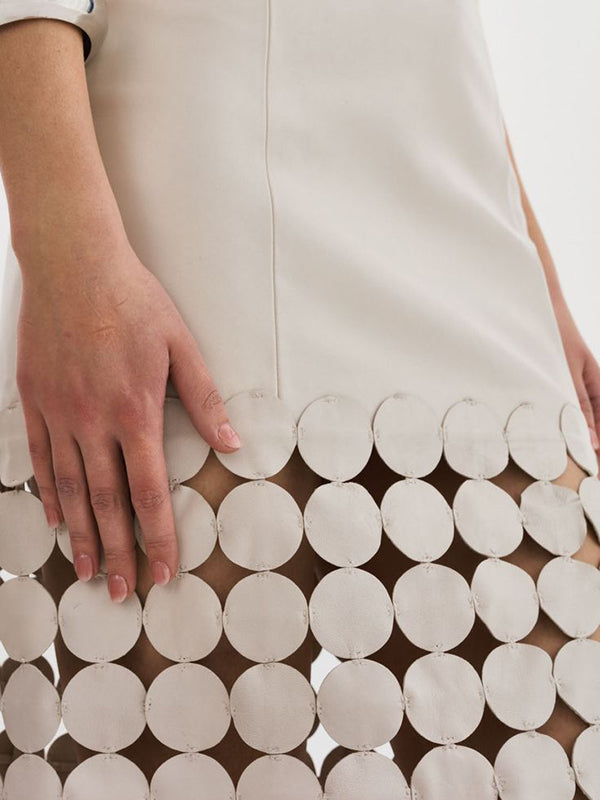 Polka-Dot Solid Color Split-Joint Split-Side Zipper A-Line Loose Skirts Bottoms