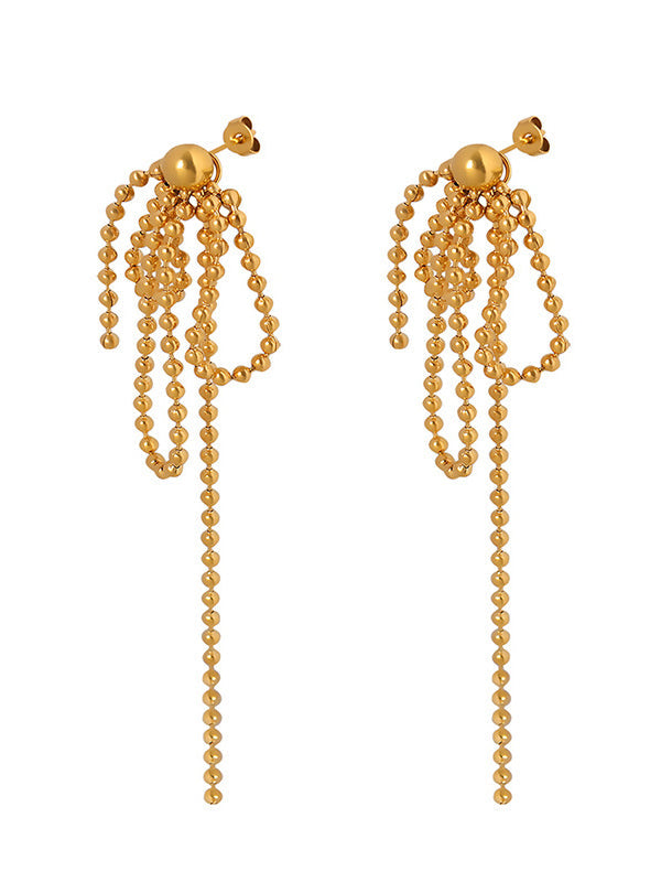 Solid Color Tasseled Earrings Accessories