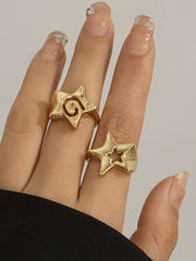 Adjustable Hollow Star Shape Normcore Rings Accessories