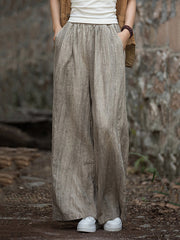 Elasticity Pockets Tie-Dyed Wide Leg Trousers Casual Pants Bottoms