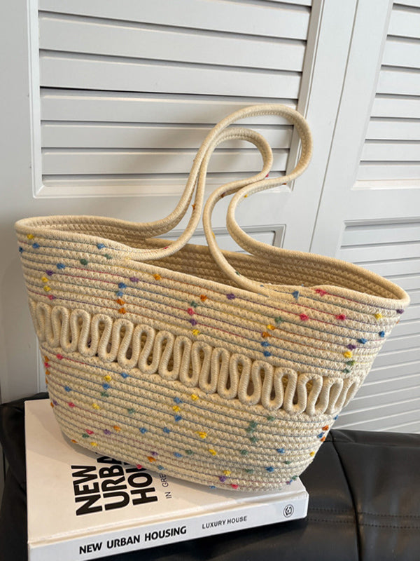 Contrast Color Hollow Polka-Dot Handbags