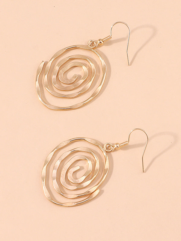 Geometric Hollow Solid Color Drop Earrings