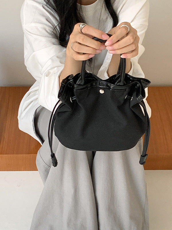 Drawstring Split-Joint Tote Bags Handbags