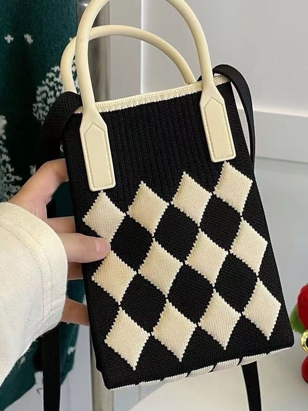 Houndstooth Split-Joint Handbags Crossbody Bags Bags