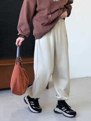 Elasticity Split-Joint High Waisted Loose Trousers Pants