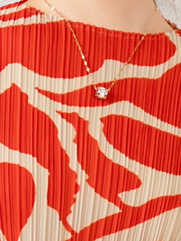 Floral Printed Pleated Long Sleeves Midi Dress