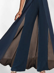 Solid Color Split-Front Split-Joint Zipper Wrap Jumpsuits