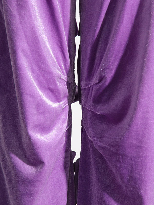 No Belt Pockets Solid Color High Waisted Loose Trousers Pants