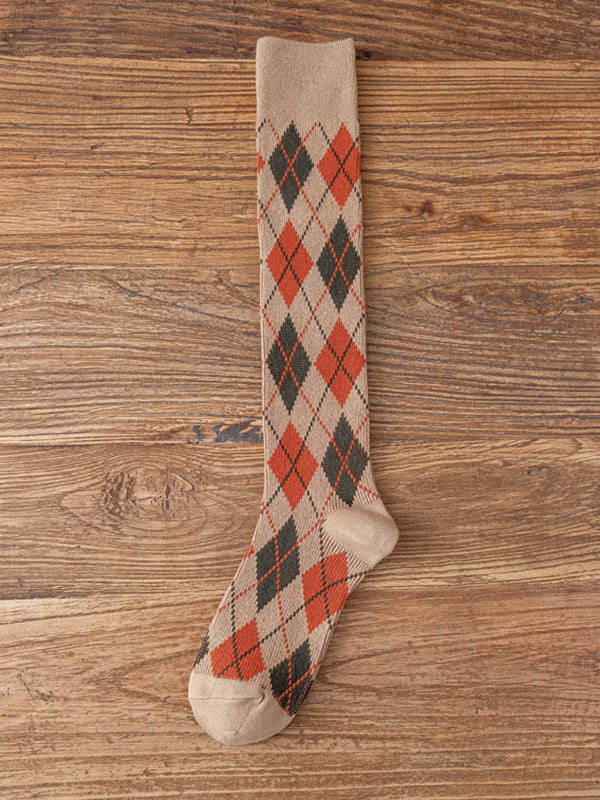 Leisure Skinny Checkered Socks Accessories