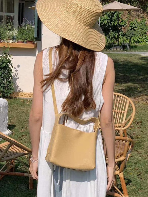 Solid Color Split-Joint Handbags Bags