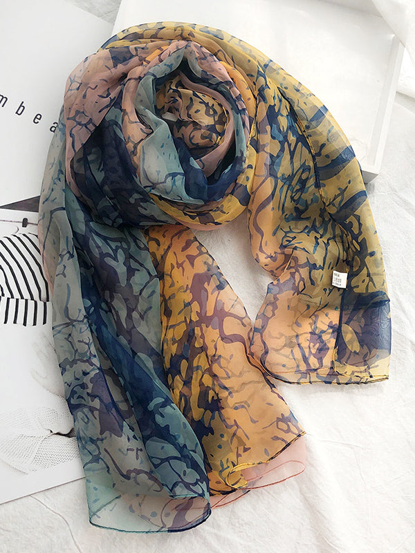 Printed See-Through Sun-Protection Shawl&Scarf
