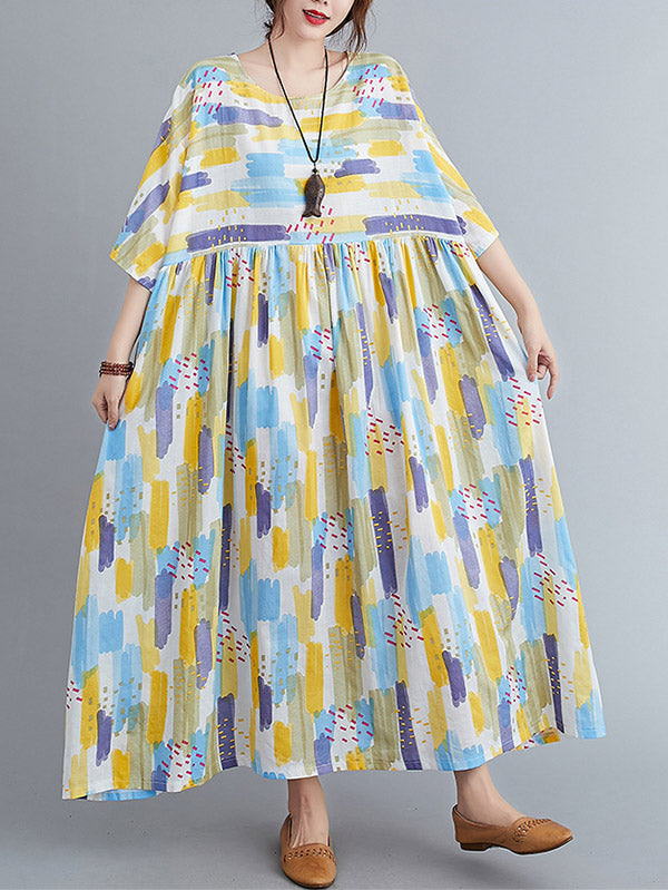 Original Print Round-Neck Dress