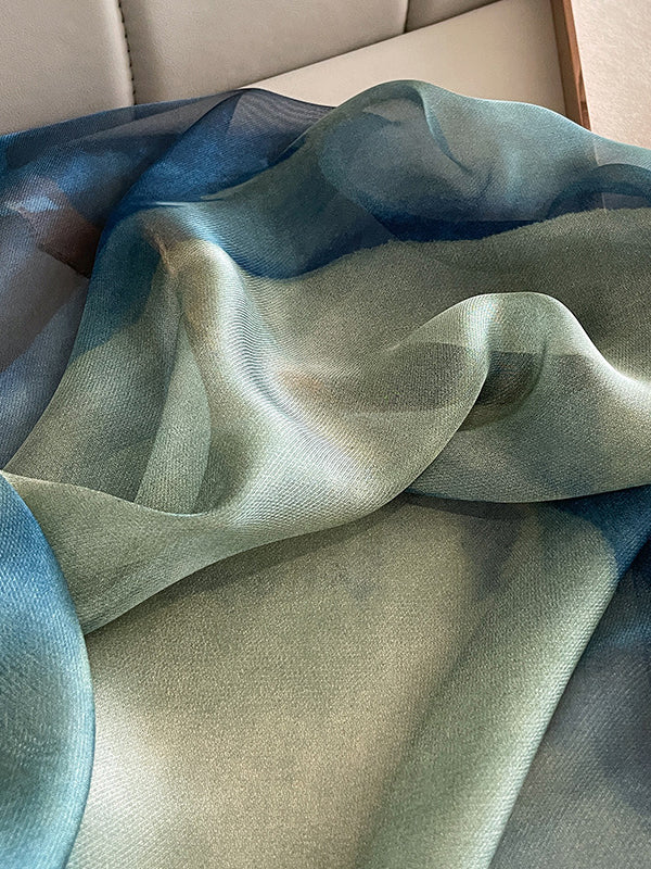 Gradient Printed See-Through Sun-protection Shawl&Scarf