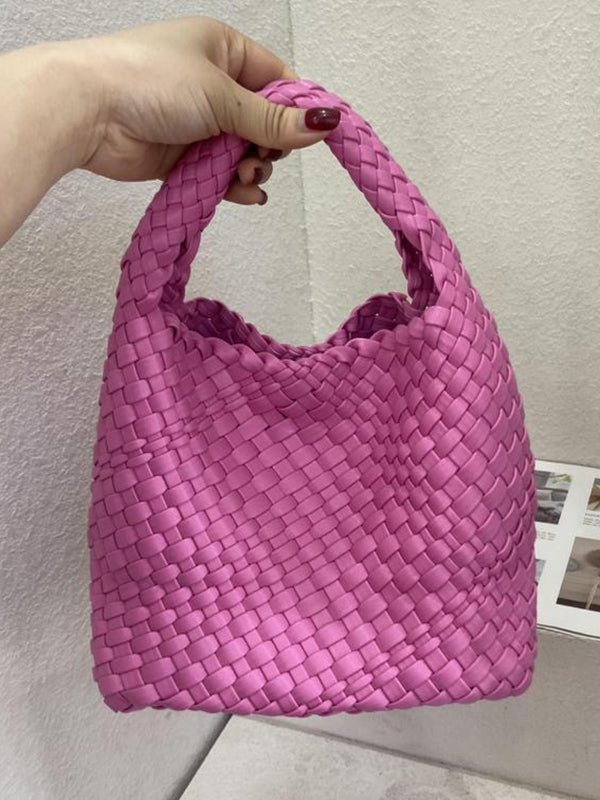 Solid Color Woven Handbags Bags