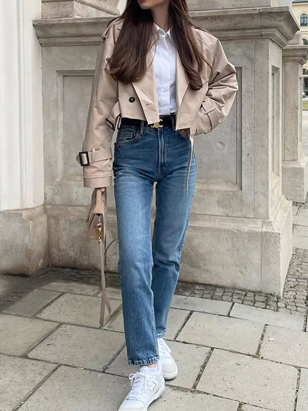 Split-Joint Long Sleeves Loose Lapel Jackets