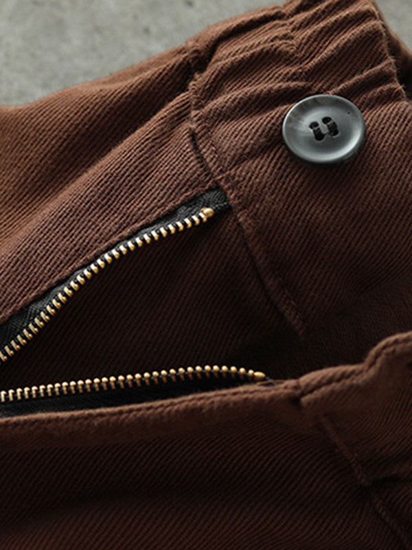 Simple Wide Leg Loose Solid Color Casual Pants Bottoms
