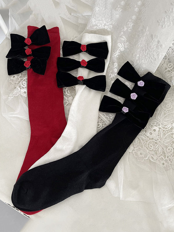 Bowknot Contrast Color Socks Accessories