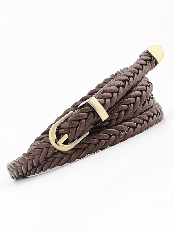 Urban Simple 13 Colors PU Weave Belt