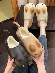 Round-Toe Split-Joint Slippers Platform Shoes