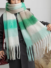 Keep Warm Plaid Tasseled Thick Shawl&Scarf